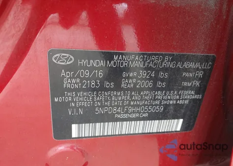 2017 Hyundai Elantra Se из США, поврежденный, VIN 5NPD84LF9HH055059